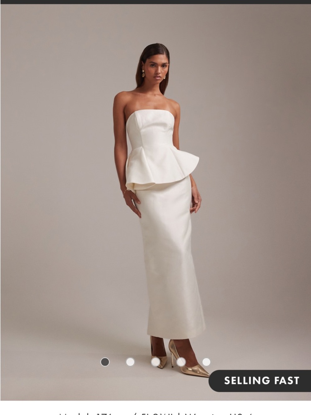 ASOS DESIGN bridal structured overlay wedding dress with pencil skirt in ivory